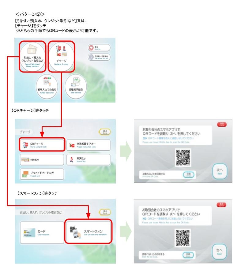 セブン銀行ATMでのチャージ方法
